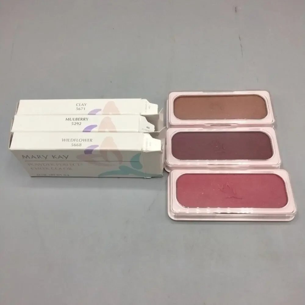 Lot Of 3 Mary Kay Powder Perfect Cheek Color Blush Wildberry Mulberry Clay